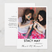 Elegante minimalistische foto Wees mijn bruidsmeis Kaart (Voorkant / Achterkant)