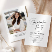 Elegante minimalistische fotoafstudeerfeest kaart