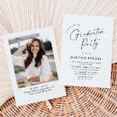 Elegante minimalistische fotoafstudeerfeest kaart