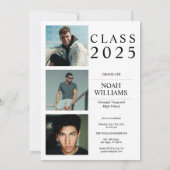 Elegante minimalistische fotoafstudeerfeest kaart (Achterkant)