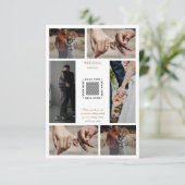 Elegante minimalistische Fotocollage Trouwruimte Informatiekaartje (Staand voorkant)