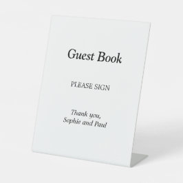 Elegante minimalistische gastenboek voetstuk teken reclamebord met voetstuk