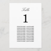 Elegante minimalistische gastnamen tafel Kaart (Achterkant)