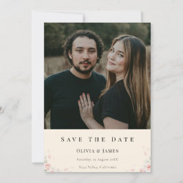 Elegante minimalistische gefluisterde bloemblaadje save the date