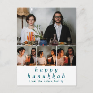 Elegante Minimalistische Gelukkig Hanukkah Familie Feestdagenkaart