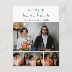 Elegante Minimalistische Gelukkige Hanukkah Famili Feestdagenkaart