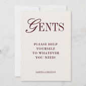 Elegante minimalistische Gents Badkamer Mand Teken Kaart (Voorkant)