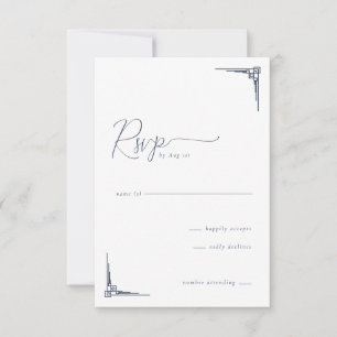 Elegante Minimalistische Geometrische RSVP Kaartje