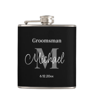 elegante minimalistische gepersonaliseerde bruidsj heupfles