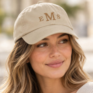 Elegante Minimalistische Gepersonaliseerde Monogra Geborduurde Pet
