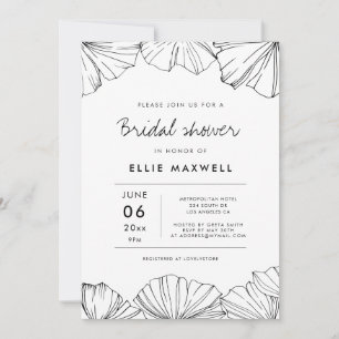 Elegante minimalistische Ginkgo Biloba bruidssalon Kaart