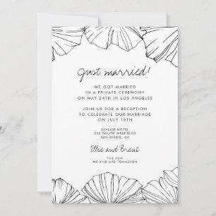 Elegante minimalistische Ginkgo Biloba Net getrouw Aankondiging