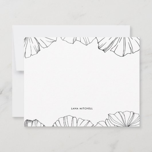 Elegante minimalistische Ginkgo Biloba Notitiekaartje (Voorkant)