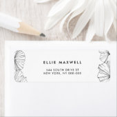 Elegante minimalistische Ginkgo Biloba retouradres Etiket (Insitu)