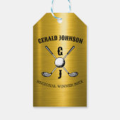 Elegante minimalistische golf monogr... cadeaulabel (Achterkant)