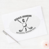 Elegante minimalistische golf monogr... ovale sticker (Envelop)