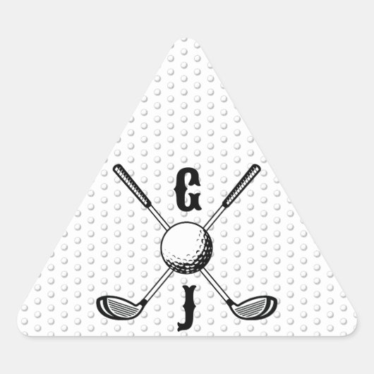 Elegante minimalistische golf monogr... sticker (Voorkant)