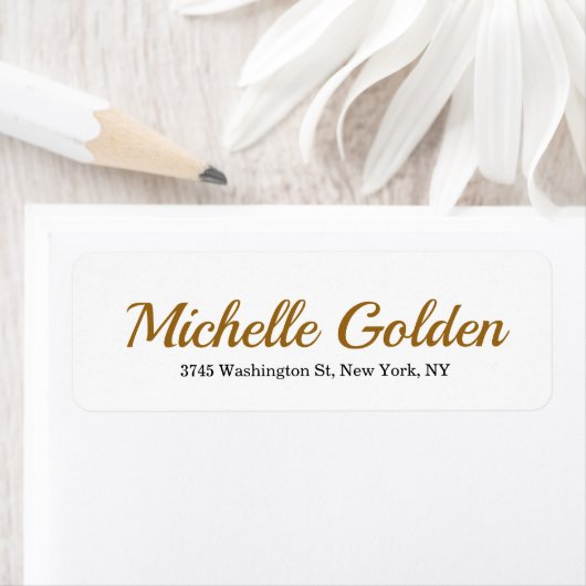 Elegante minimalistische goudbruine witte retro etiket (Insitu)