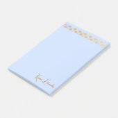 Elegante minimalistische gouden accent blauw post-it® notes (Schuin)