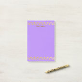 Elegante Minimalistische Gouden Accent Lavendel Post-it® Notes (Op bureau)