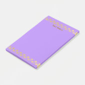 Elegante Minimalistische Gouden Accent Lavendel Post-it® Notes (Schuin)