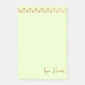 Elegante minimalistische gouden accent munt groen post-it® notes (Voorkant)