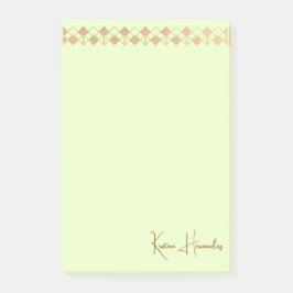 Elegante minimalistische gouden accent munt groen post-it® notes