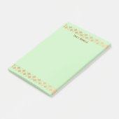 Elegante Minimalistische Gouden Accent Muntgroen Post-it® Notes (Schuin)