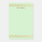 Elegante Minimalistische Gouden Accent Muntgroen Post-it® Notes (Voorkant)