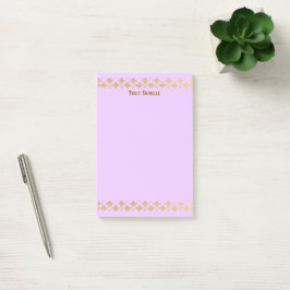 Elegante Minimalistische Gouden Accent Roze  Post-it® Notes