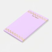 Elegante Minimalistische Gouden Accent Roze  Post-it® Notes (Schuin)