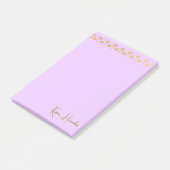 Elegante minimalistische gouden accent roze post-it® notes (Schuin)