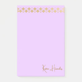 Elegante minimalistische gouden accent roze post-it® notes
