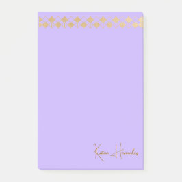 Elegante minimalistische gouden accentlavendel post-it® notes