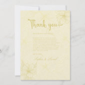 Elegante minimalistische gouden bloemenbruiloft bedankkaart (Voorkant)