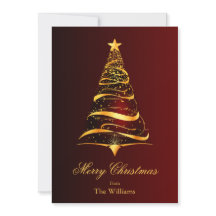 Elegante minimalistische gouden boom kerstgroet