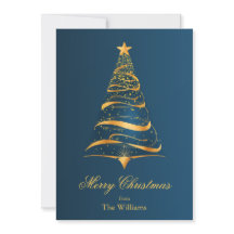 Elegante minimalistische gouden boom kerstgroet