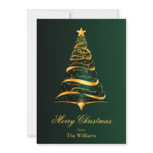 Elegante minimalistische gouden boom kerstgroet