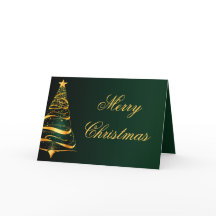 Elegante minimalistische gouden boom kerstgroet