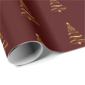 Elegante minimalistische gouden boom Kerstmis Cadeaupapier (Rol Hoek)