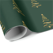 Elegante minimalistische gouden boom Kerstmis Cadeaupapier (Rol Hoek)