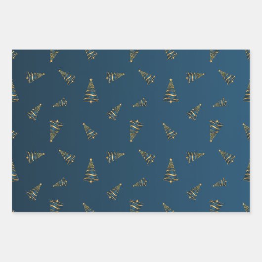 Elegante minimalistische gouden boom Kerstmis Inpakpapier Vel (Voorkant 3)