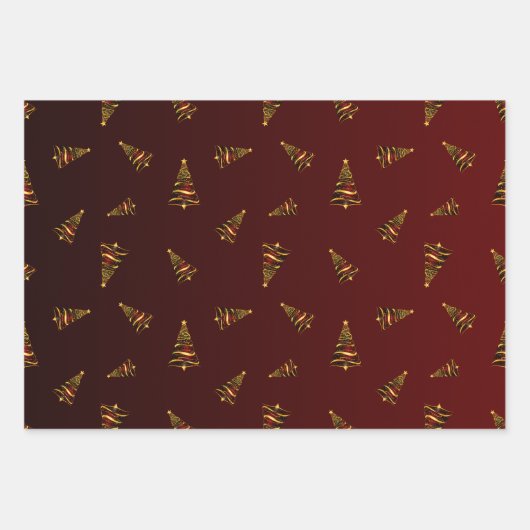 Elegante minimalistische gouden boom Kerstmis Inpakpapier Vel (Voorkant 2)