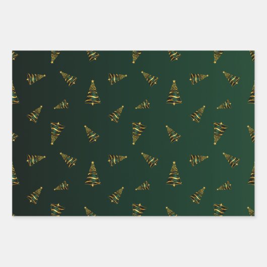 Elegante minimalistische gouden boom Kerstmis Inpakpapier Vel (Voorkant)