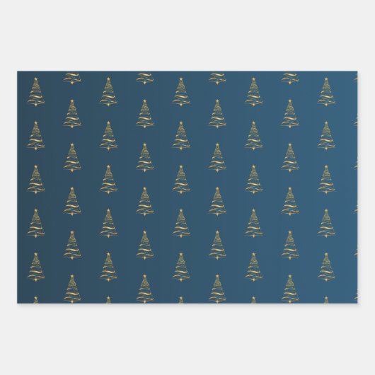 Elegante minimalistische gouden boom Kerstmis Inpakpapier Vel (Voorkant 3)