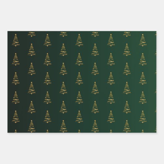 Elegante minimalistische gouden boom Kerstmis Inpakpapier Vel (Voorkant)