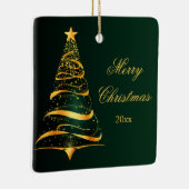 Elegante minimalistische gouden boom Vrolijk kerst Keramisch Ornament (Rechts)