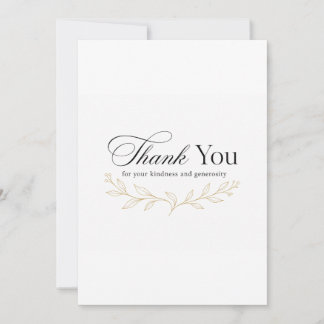 Elegante Minimalistische Gouden Botanische Bedankk Bedankkaart