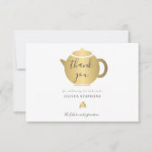 Elegante Minimalistische Gouden BruidsThee Party Bedankkaart (Voorkant)
