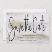 Elegante minimalistische gouden bruiloft bewaar de save the date (Voorkant)